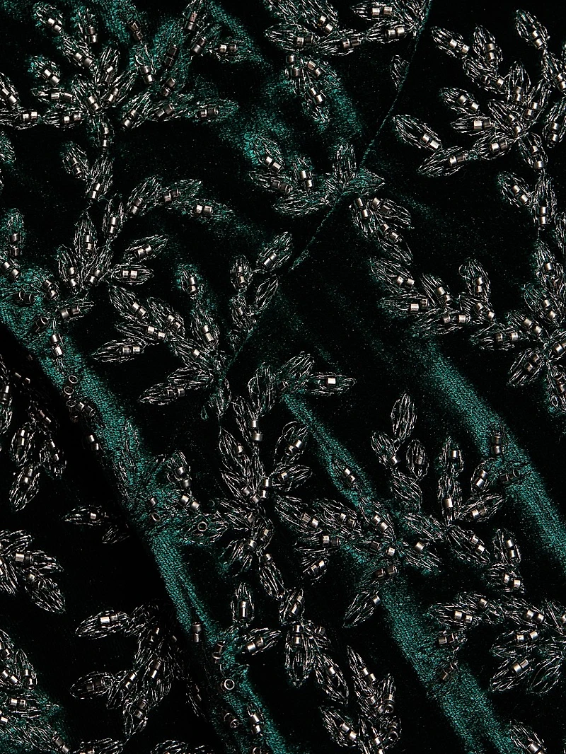 Zoelle Beaded Velvet Fit-&-Flare Gown