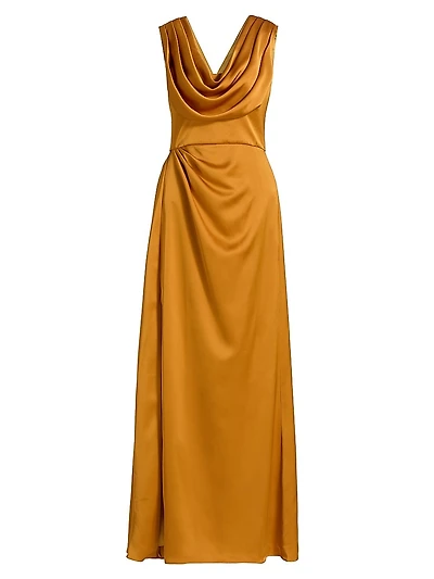 Blair Cowlneck Draped Gown
