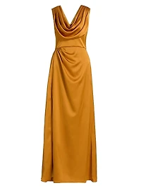 Blair Cowlneck Draped Gown