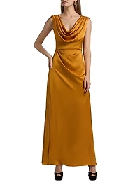 Blair Cowlneck Draped Gown