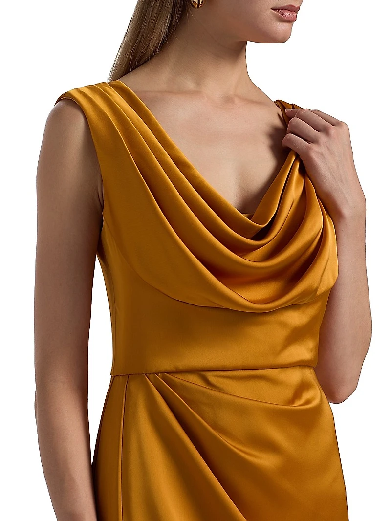 Blair Cowlneck Draped Gown
