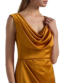Blair Cowlneck Draped Gown