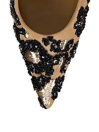 Miss Z Lameleo 120MM Embroidered Pumps