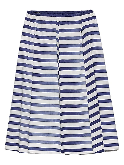 Striped Old Poplin Full Skirt