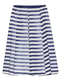 Striped Old Poplin Full Skirt