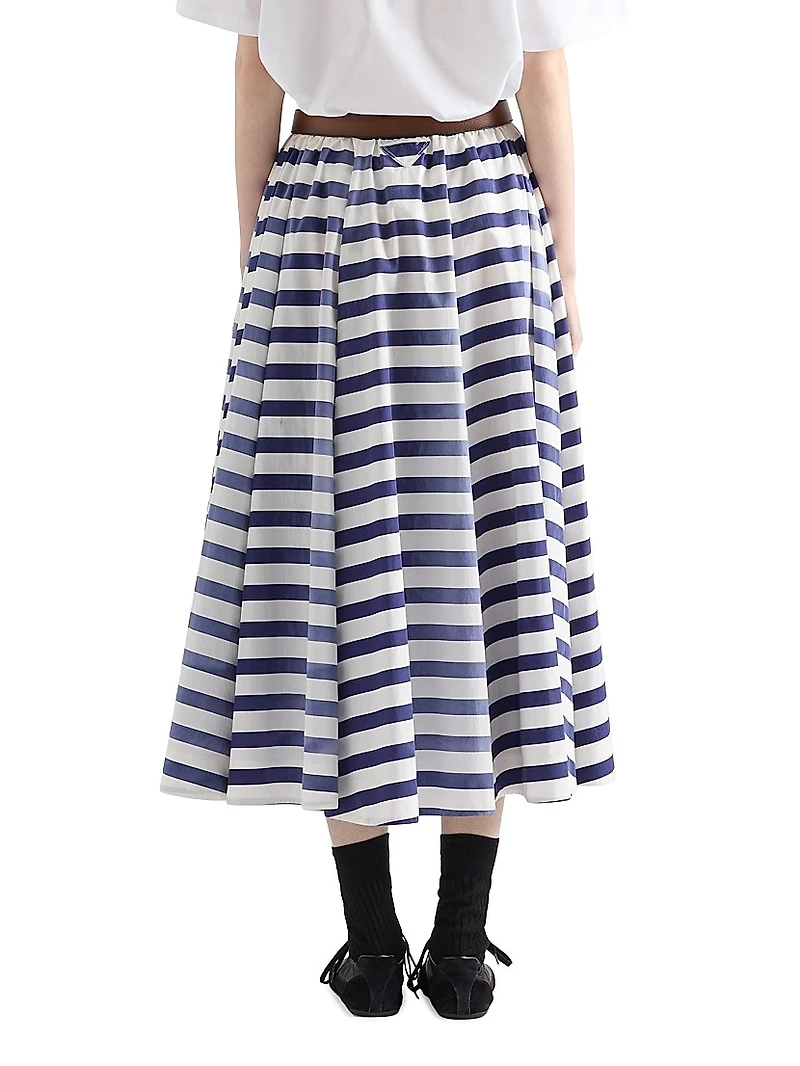 Striped Old Poplin Full Skirt
