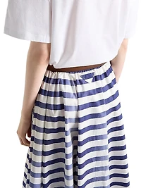 Striped Old Poplin Full Skirt