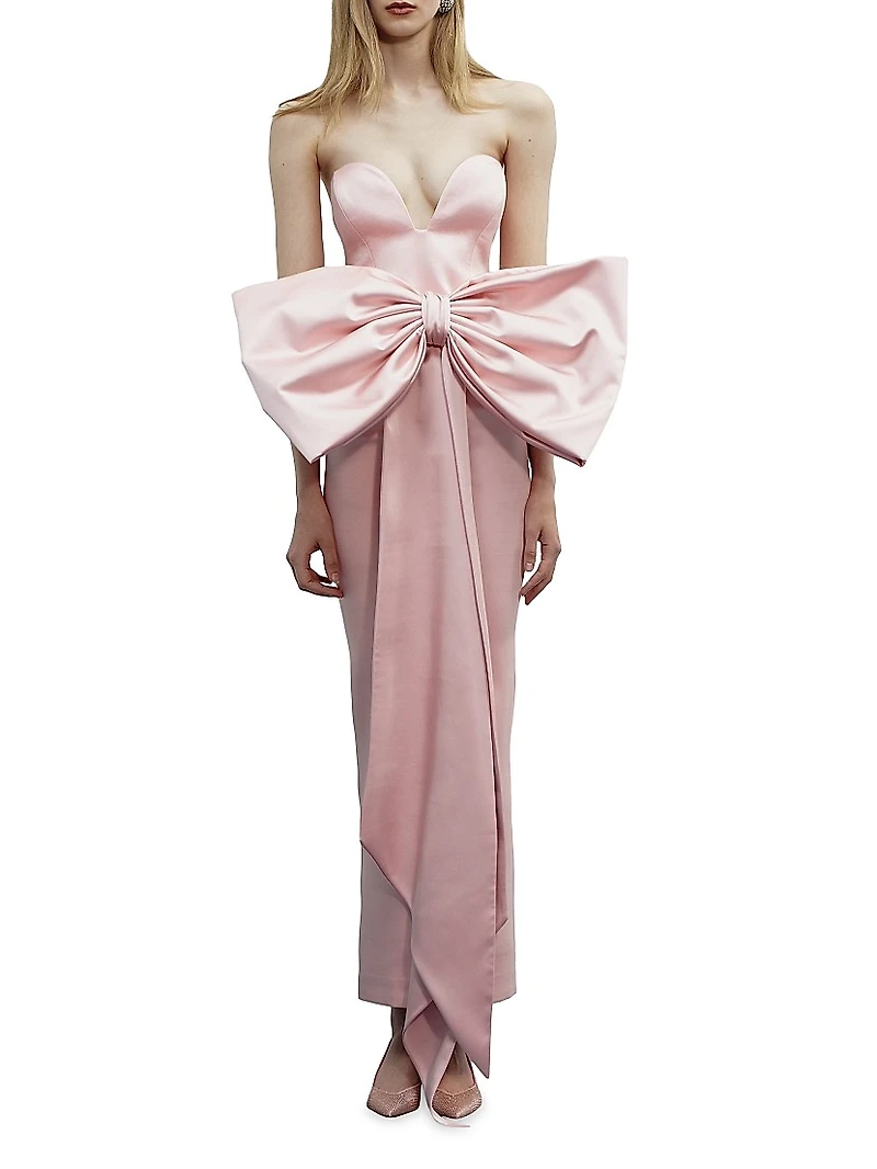 Peggy Satin Bow Gown