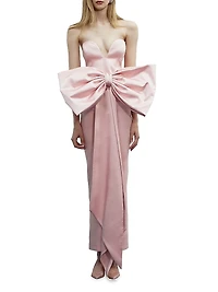 Peggy Satin Bow Gown