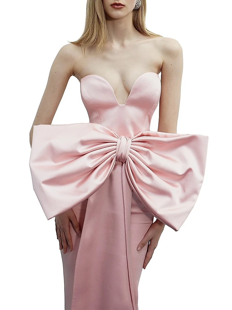 Peggy Satin Bow Gown