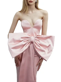 Peggy Satin Bow Gown