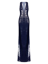 Olympia Plunging Racerback Gown