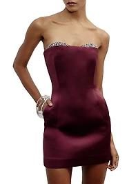 Noelie Embellished Strapless Minidress