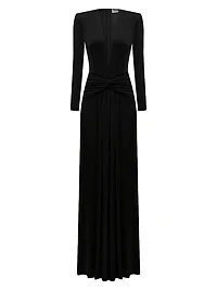 Azure Plunging Bodycon Gown