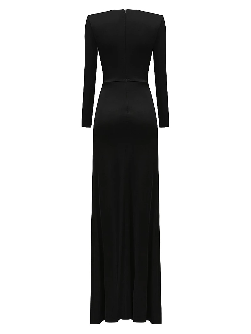 Azure Plunging Bodycon Gown