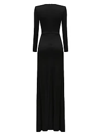 Azure Plunging Bodycon Gown