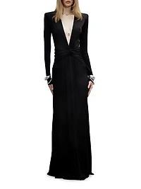 Azure Plunging Bodycon Gown