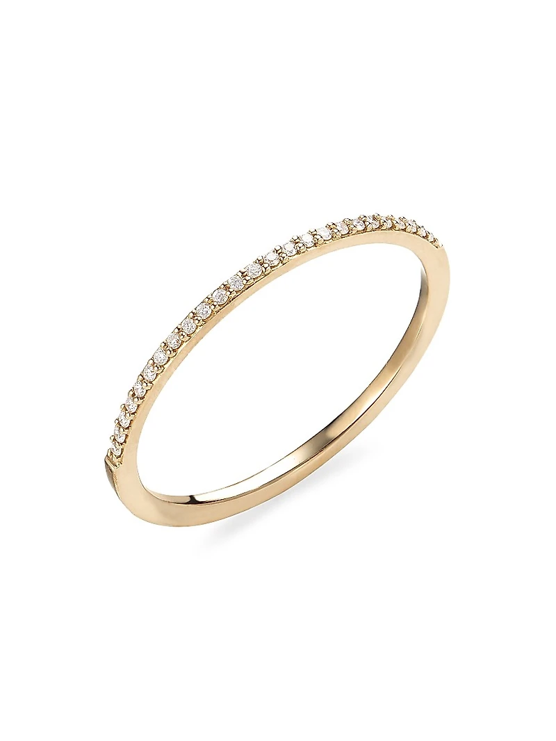 14K Yellow Gold & 0.07 TCW Diamond Stackable Band