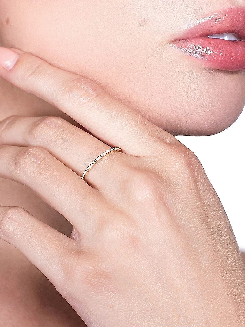 14K Yellow Gold & 0.07 TCW Diamond Stackable Band