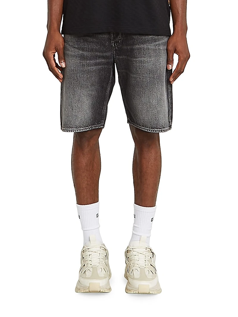 Dakota Washed Denim Mid-Rise Shorts