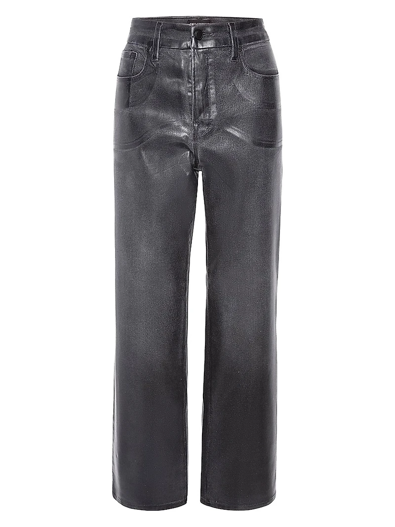 Good Legs Soft Tech Straight-Leg Coated Jeans