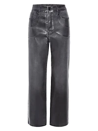 Good Legs Soft Tech Straight-Leg Coated Jeans