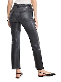 Good Legs Soft Tech Straight-Leg Coated Jeans