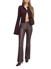 GoodClassic Faux-Leather Boot-Cut Pants