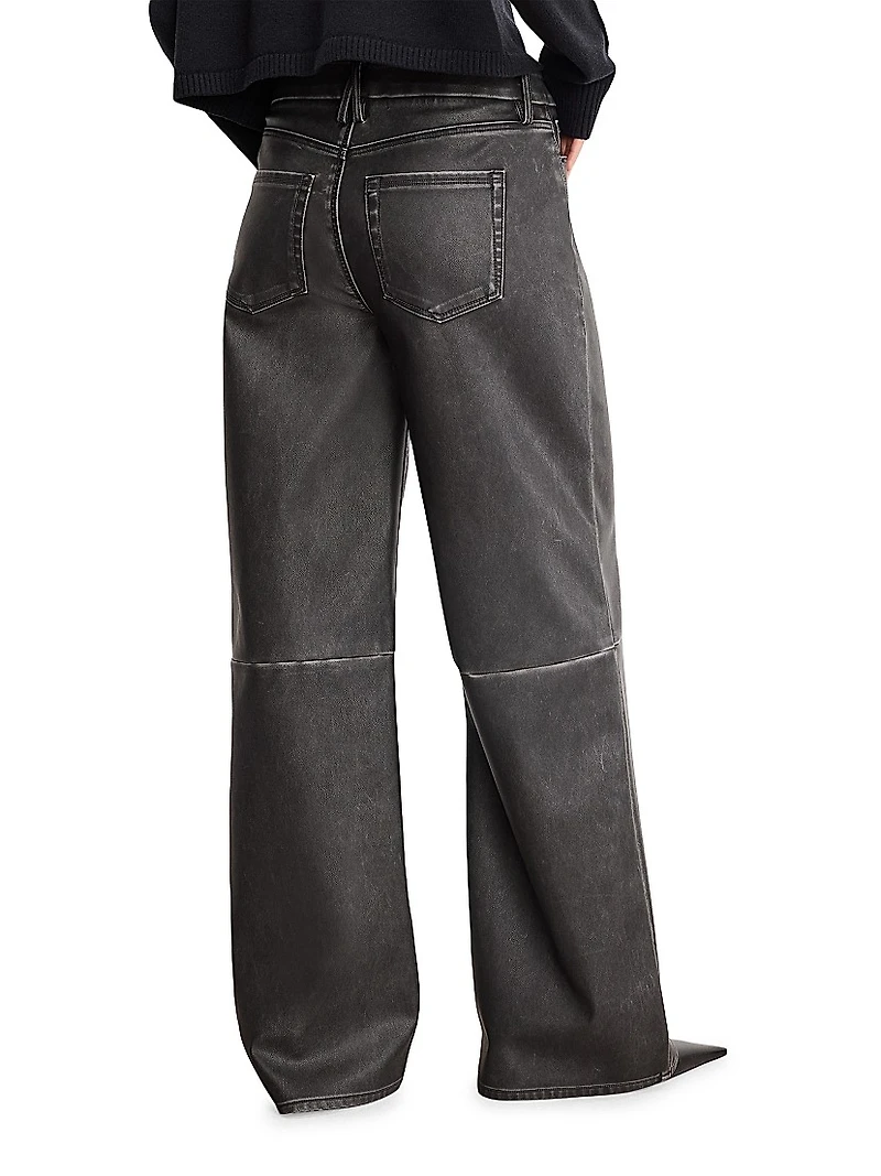 Good Skate Faux-Leather Wide-Leg Pants