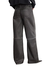 Good Skate Faux-Leather Wide-Leg Pants