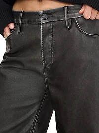 Good Skate Faux-Leather Wide-Leg Pants