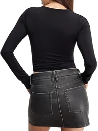U-Wire Gathered Jersey Long-Sleeve Top
