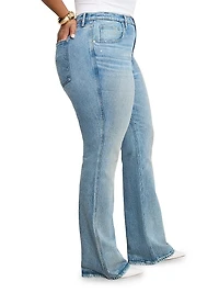 Good Distressed Denim High-Rise Boot-Cut Jeans
