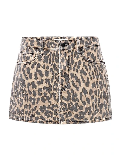 Good Leopard-Print Cotton Miniskirt