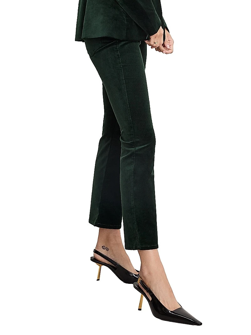 Good Stretch-Velvet High-Rise Kick-Flare Pants
