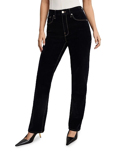 Good Icon Denim High-Rise Straight-Leg Jeans