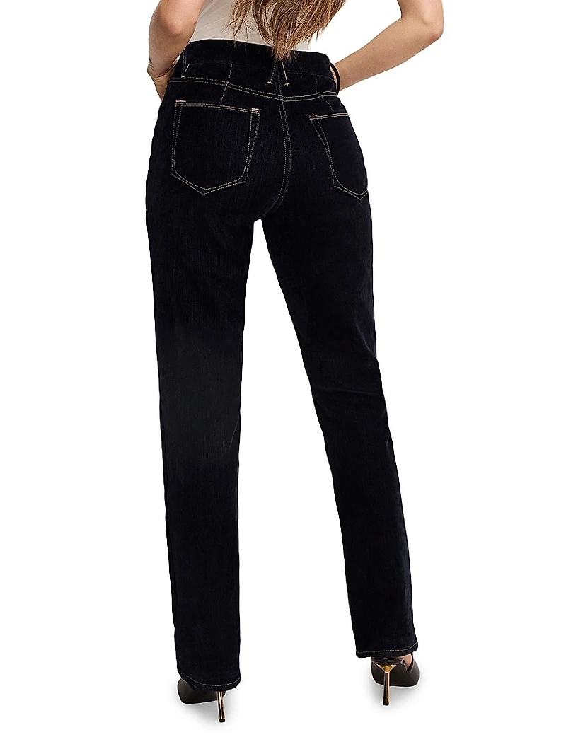 Good Icon Denim High-Rise Straight-Leg Jeans