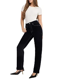 Good Icon Denim High-Rise Straight-Leg Jeans
