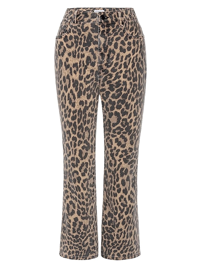Good Standard Leopard Kick-Flared Jeans