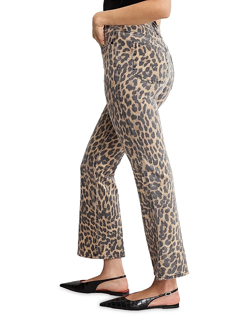 Good Standard Leopard Kick-Flared Jeans