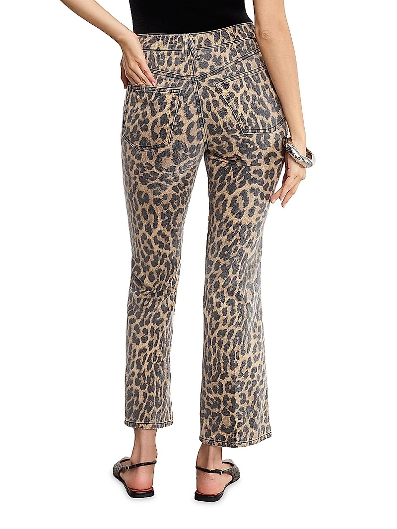 Good Standard Leopard Kick-Flared Jeans