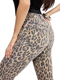 Good Standard Leopard Kick-Flared Jeans