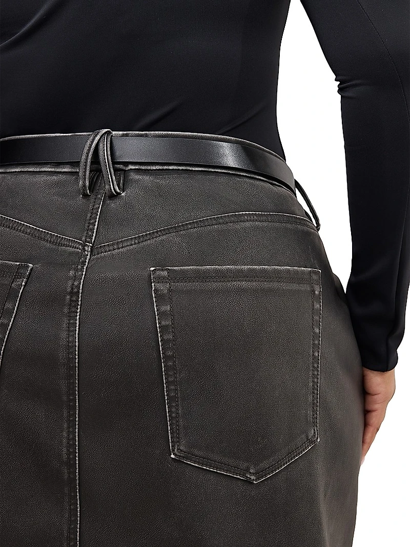 Good 90s Faux-Leather Miniskirt