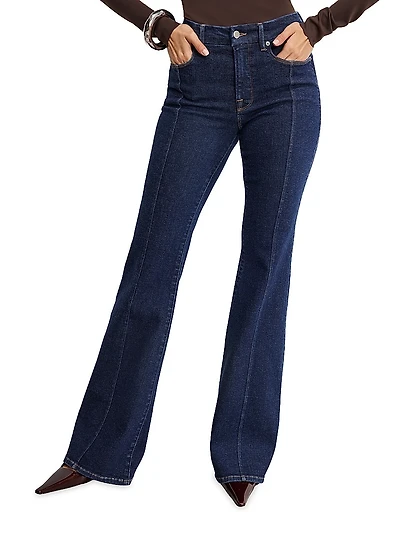 Good Legs Dark Wash High-Rise Flared Jeans