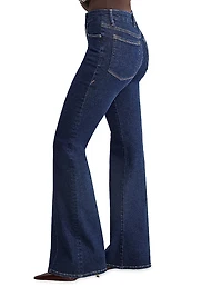 Good Legs Dark Wash High-Rise Flared Jeans