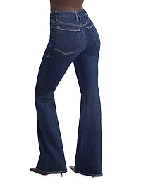 Good Legs Dark Wash High-Rise Flared Jeans