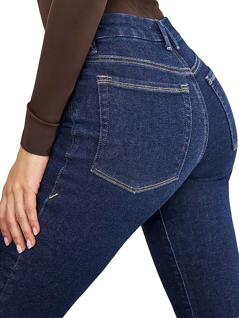 Good Legs Dark Wash High-Rise Flared Jeans