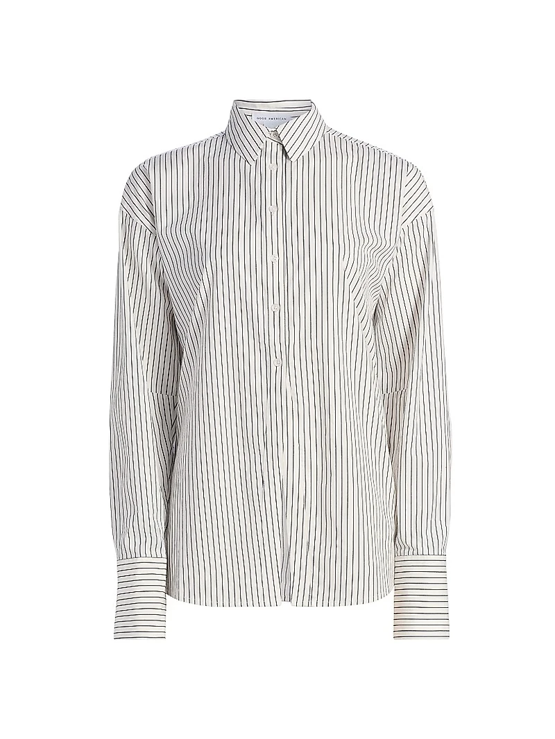 Striped Poplin Tie Back Shirt