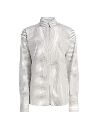 Striped Poplin Tie Back Shirt