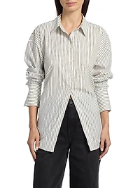 Striped Poplin Tie Back Shirt
